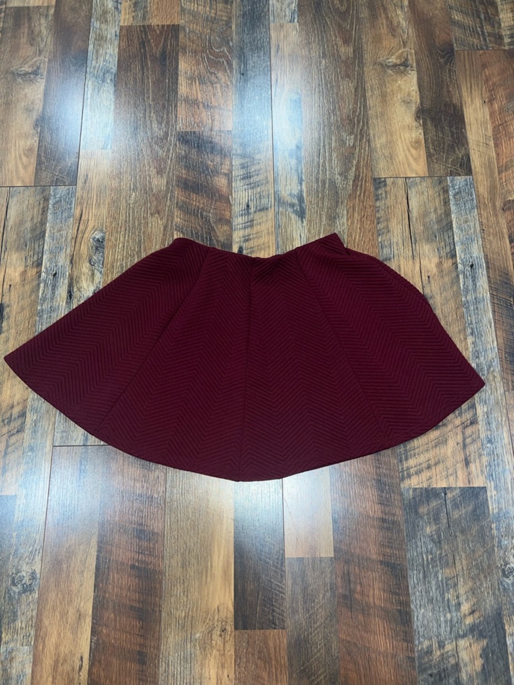 Women’s Textured Burgundy Skater Skirt